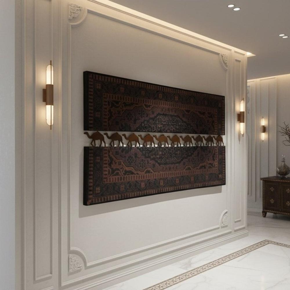 جدارية قافلة الفرسان |مخمل وخشب | تصميم فاخر 120*150 سم