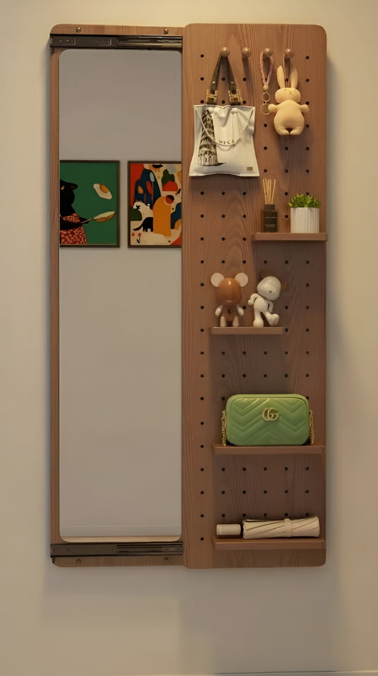 مرآة حائط مخفية مع سكة انزلاق